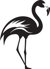 Vintage Flamingo Icon Artistic Vector Symbol Stylish Flamingo Icon Geometric Emblem