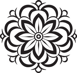 Vintage Floral Mandala Minimalistic Symbol Mandala Circle Badge Artistic Emblem