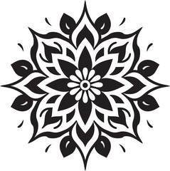 Mandala Ornament Icon Minimal Vector Abstract Floral Logo Elegant Mandala