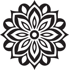 Intricate Floral Mandala Geometric Badge Vintage Mandala Emblem Stylish Vector Design