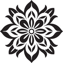 Fototapeta premium Minimalist Mandala Pattern Icon Modern Emblem Abstract Floral Mandala Design Geometric Vector Art
