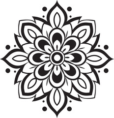 Geometric Floral Ornament Badge Stylish Icon Design Retro Mandala Symbol Vintage Floral Logo