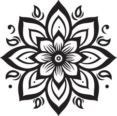 Abstract Floral Mandala Badge Intricate Pattern Stylish Mandala Emblem Elegant Vector Icon