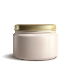 Round Clear Plastic Cosmetic Cream Jar Mockup