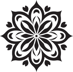 Fototapeta premium Vintage Floral Mandala Design Retro Badge Geometric Mandala Pattern Icon Minimalistic Emblem
