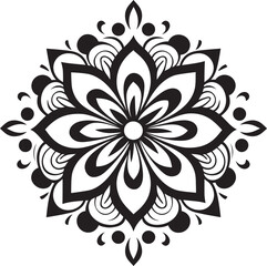 Fototapeta premium Retro Mandala Logo Vintage Emblem Minimalist Floral Mandala Icon Geometric Pattern Design