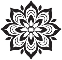 Obraz premium Geometric Mandala Pattern Icon Minimalistic Emblem Artistic Mandala Logo Modern Floral Design