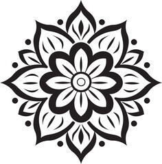 Modern Mandala Emblem Abstract Design Retro Mandala Pattern Emblem Vintage Symbol