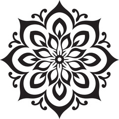 Abstract Floral Mandala Badge Intricate Pattern Stylish Mandala Emblem Elegant Emblem