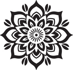 Retro Mandala Badge Vintage Emblem Design Minimalist Mandala Symbol Geometric Vector Design