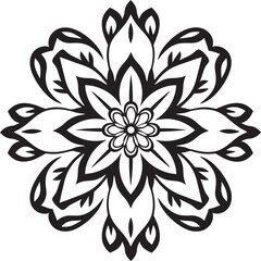 Abstract Mandala Badge Minimal Vector Art Floral Mandala Logo Artistic Symbol