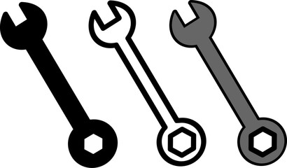 Wrench tool icon. Replaceable vector design.