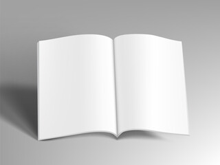 3D Blank A4 Magazine Flying On White Background