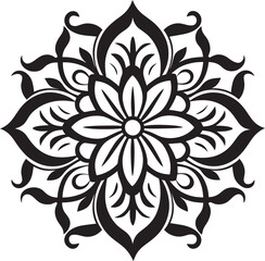 Fototapeta premium Elegant Floral Mandala Icon Stylish Vector Badge Retro Mandala Pattern Emblem Vintage Emblem