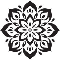 Fototapeta premium Stylish Floral Mandala Icon Abstract Vector Art Retro Mandala Symbol Vintage Logo