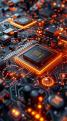 Cyber Monday electronics banner with digital graphics and sleek designs close up, modern, futuristic, Manipulation, Online store backdrop