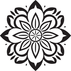 Obraz premium Mandala Pattern Icon Classic Emblem Floral Mandala Icon Retro Vector Badge