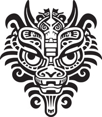 Detailed Dragon Head Badge Fantasy Symbol Dragon Head Icon Legendary Design