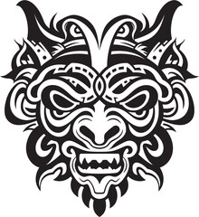 Mythical Beast Icon Front View Design Dragon Head Symbol Fierce Emblem