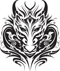 Dragon Head Symbol Fierce Emblem Legendary Creature Badge Dragon Head Graphic