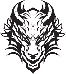 Fantasy Dragon Logo Detailed Dragon Head Symbol Dragon Head Illustration Iconic Design