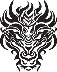 Dragon Head Illustration Fantasy Symbol Fantasy Creature Icon Detailed Dragon Head Design