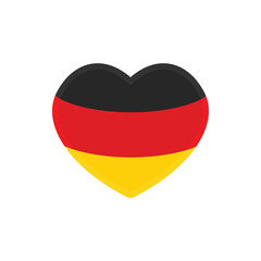 Deutschland National flag in heart shaped. German patriotism.