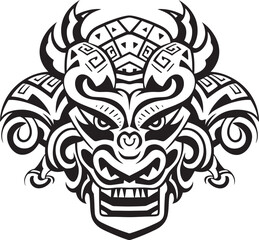 Detailed Dragon Head Badge Iconic Symbol Dragon Head Logo Vector Illustration