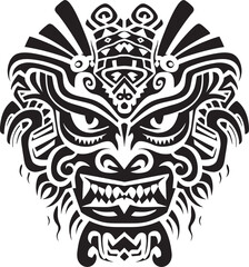 Frontal Dragon Head Icon Mythical Symbol Dragon Head Art Vector Illustration