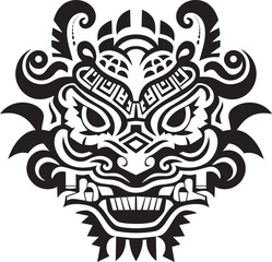 Mythical Dragon Icon Vector Design Frontal Dragon Head Logo Detailed Artwork