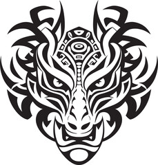 Fantasy Creature Logo Frontal Emblem Front View Dragon Symbol Mythical Artwork