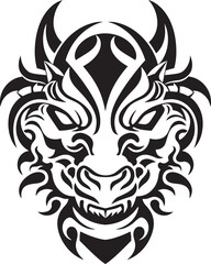 Front View Dragon Symbol Mythical Artwork Dragon Head Illustration Detailed Design