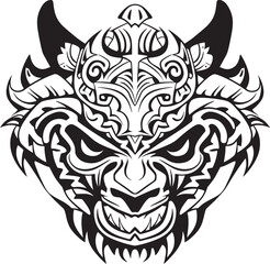 Front View Dragon Badge Mythical Graphic Dragon Head Illustration Iconic Emblem