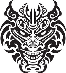 Dragon Head Illustration Iconic Emblem Mythical Creature Badge Detailed Artwork