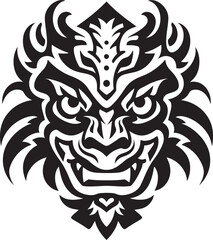 Dragon Head Art Fantasy Logo Fantasy Creature Icon Detailed Dragon Head Symbol