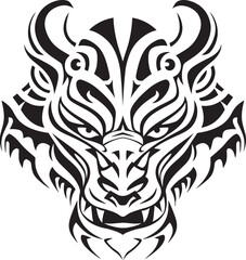 Fantasy Creature Icon Detailed Dragon Head Symbol Dragon Head Logo Iconic Emblem Design