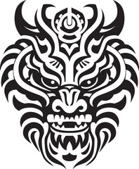 Frontal Dragon Head Icon Fantasy Symbol Dragon Head Art Mythical Creature Design