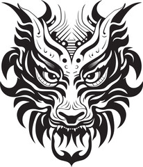 Fantasy Dragon Logo Detailed Dragon Head Symbol Dragon Head Illustration Iconic Design