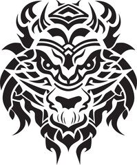 Fantasy Creature Icon Front View Symbol Detailed Dragon Head Badge Mythical Design