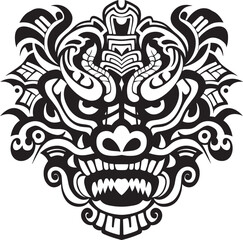 Fantasy Dragon Emblem Vector Design Vector Dragon Head Symbol Front View Emblem