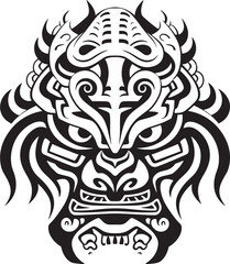 Mythical Creature Logo Dragon Head Badge Dragon Head Illustration Fantasy Design