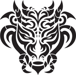 Dragon Head Art Iconic Emblem Fantasy Dragon Logo Detailed Symbol