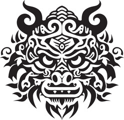 Front View Dragon Head Badge Detailed Artwork Dragon Head Illustration Mythical Design