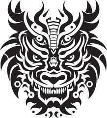 Dragon Head Illustration Fantasy Artwork Legendary Beast Icon Detailed Dragon Head Logo