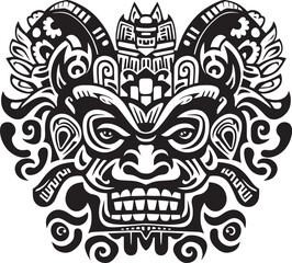 Detailed Dragon Head Symbol Mythical Emblem Dragon Head Art Frontal Design