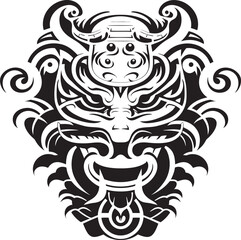 Fantasy Dragon Emblem Mythical Design Vector Dragon Head Symbol Detailed Badge