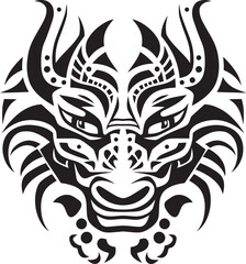 Dragon Head Badge Front View Emblem Mythical Creature Logo Dragon Head Design