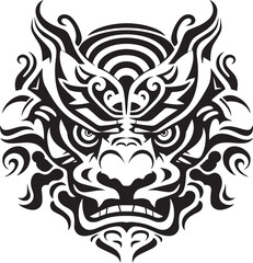 Dragon Head Badge Mythical Emblem Dragon Head Illustration Fantasy Creature Design