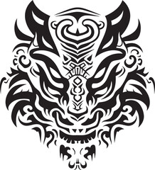 Front View Dragon Head Icon Detailed Symbol Dragon Head Badge Mythical Emblem