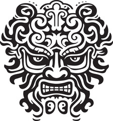 Dragon Head Art Vector Emblem Fantasy Dragon Emblem Frontal Design